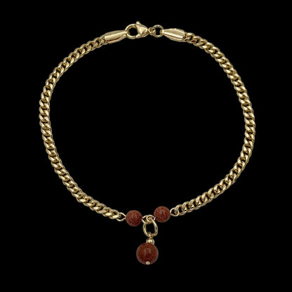 Bratara de picior Golden Sand Placata cu Aur 18K