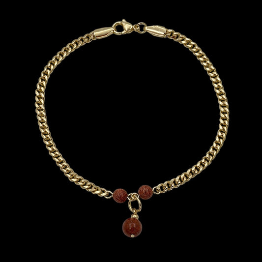 Bratara de picior Golden Sand Placata cu Aur 18K