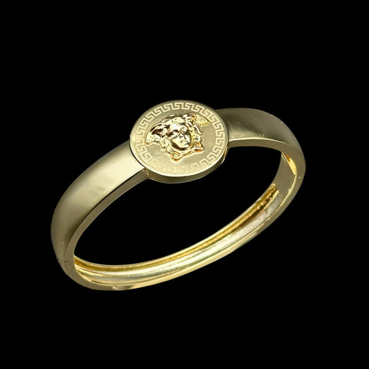 Brățară Fixă Medusa 2 Placată cu Aur 18K