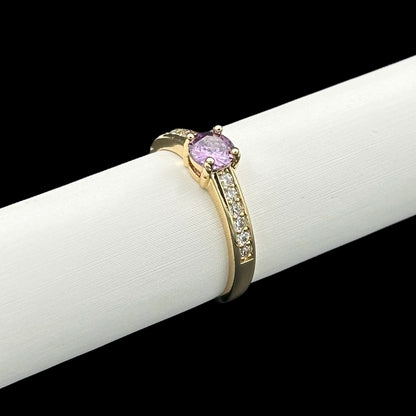 Inel Promise Purple Placat cu Aur 18K