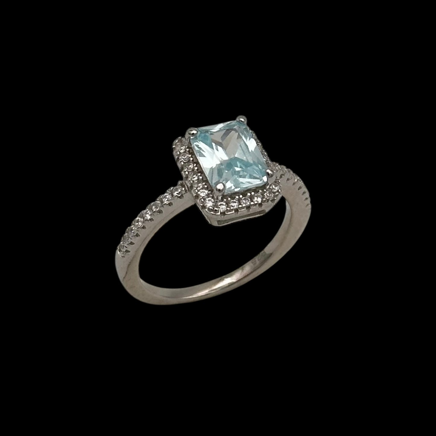 Inel Diamond Light Blue Argint