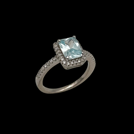 Inel Diamond Light Blue Argint