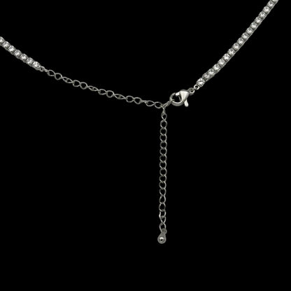 Colier Tennis Heart Placat cu Aur Alb