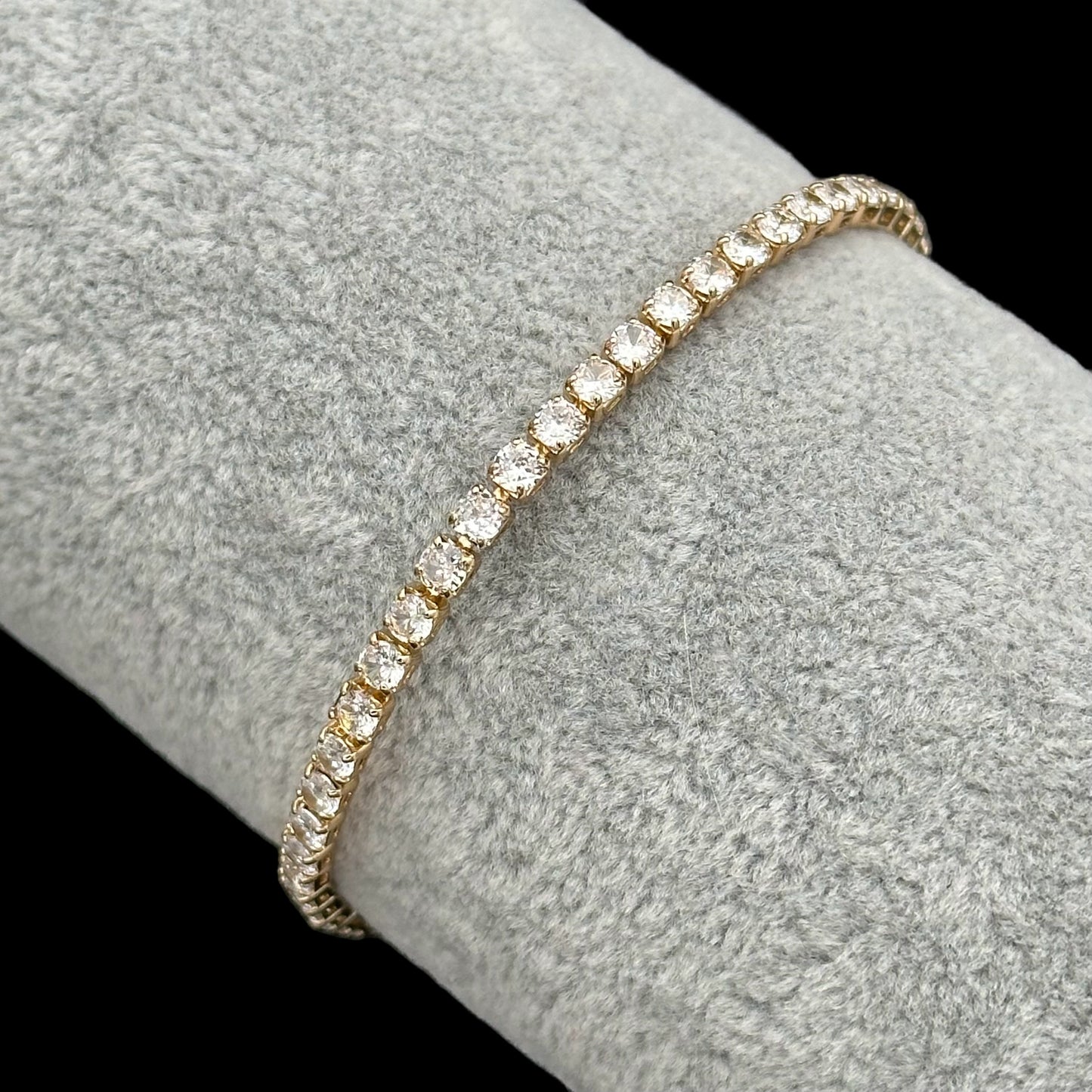 Brățară Tennis 3mm Placată cu Aur 18K