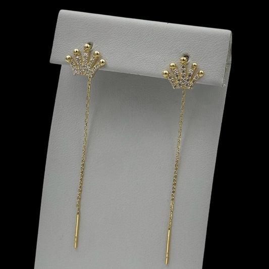 Cercei Queen Argint Placati cu Aur 14K