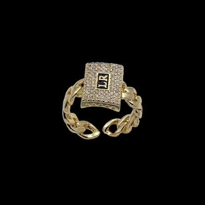 Inel reglabil Cuban Ladryn Placat cu Aur 18K