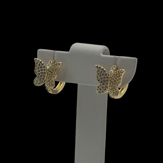 Cercei Mini Butterfly Placați cu Aur 18K