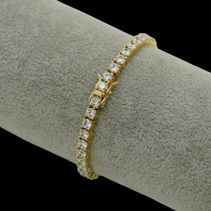 Bratara Tennis 4mm Placata cu Aur 18K