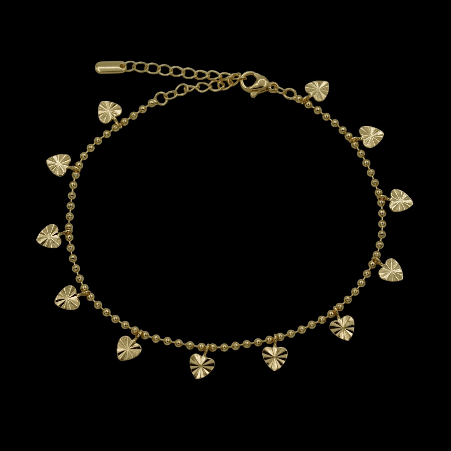 Bratara de picior Hearts Placata cu Aur 18K