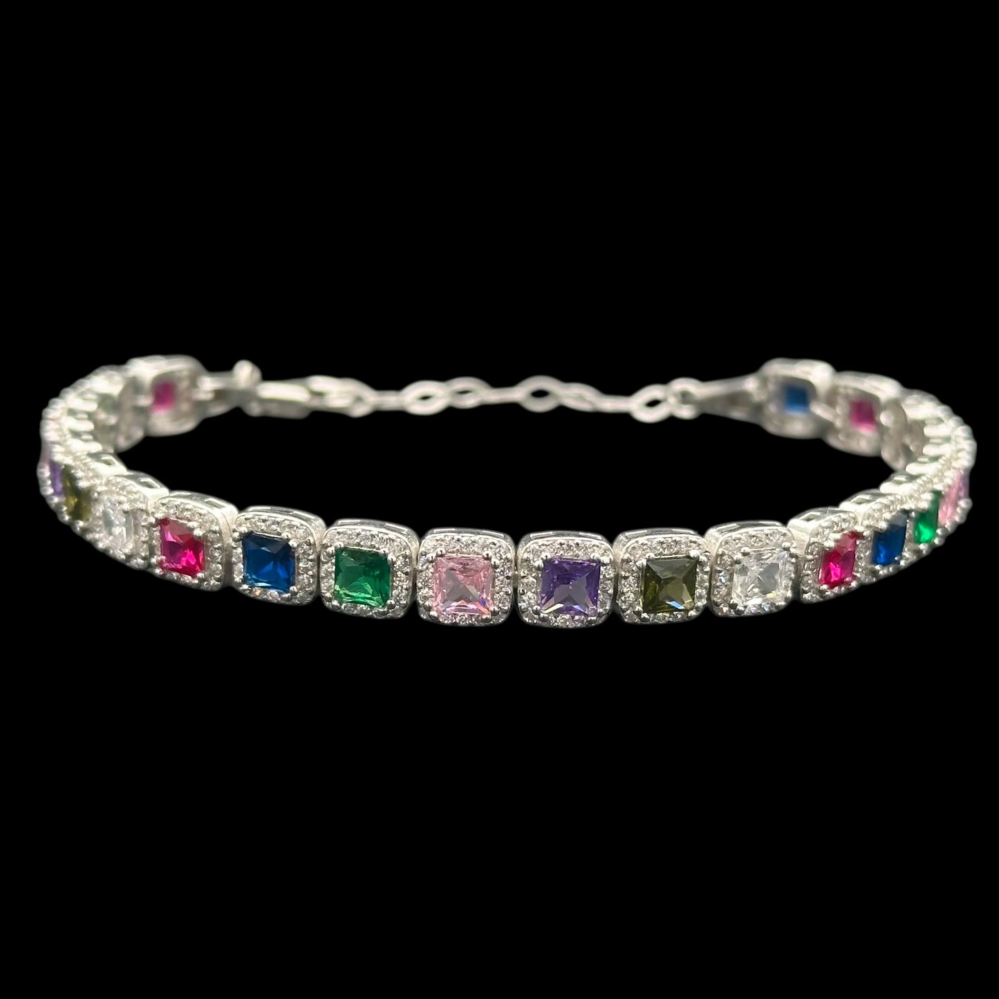 Bratara Tennis Diamond Multicolor Argint