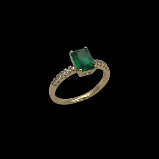 Inel Luxor Green Placat cu Aur 18K