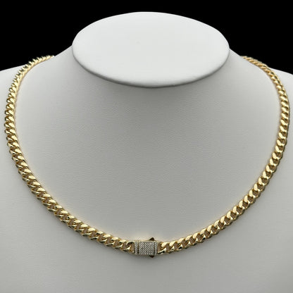 Colier Cuban 6mm Placat cu Aur 18K