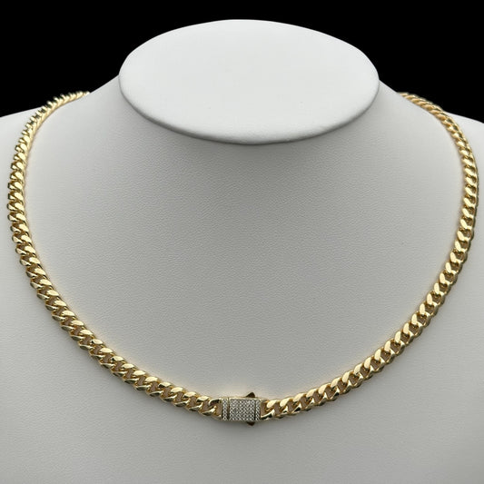 Colier Cuban 6mm Placat cu Aur 18K