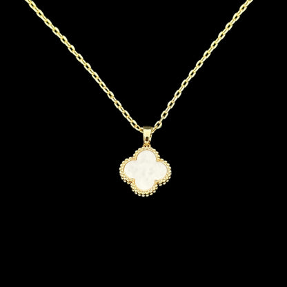 Lantisor Trifoi Auriu cu Alb Placat cu Aur 18K