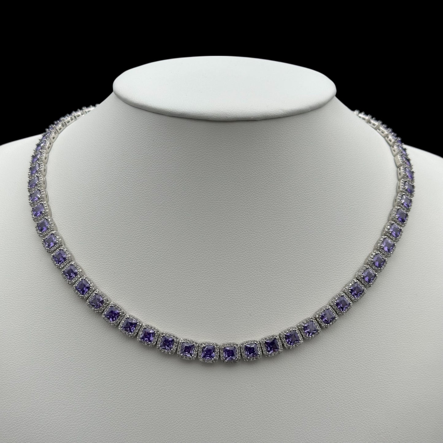 Colier Tennis Diamond Purple Argint