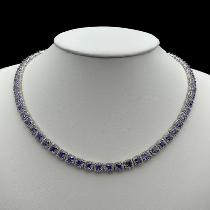 Colier Tennis Diamond Purple Argint