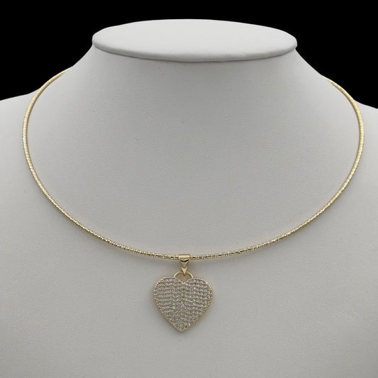 Colier Choker Heart Placat cu Aur 18K