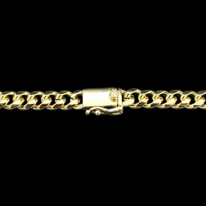 Brățară Cuban 6mm Placată cu Aur 18K