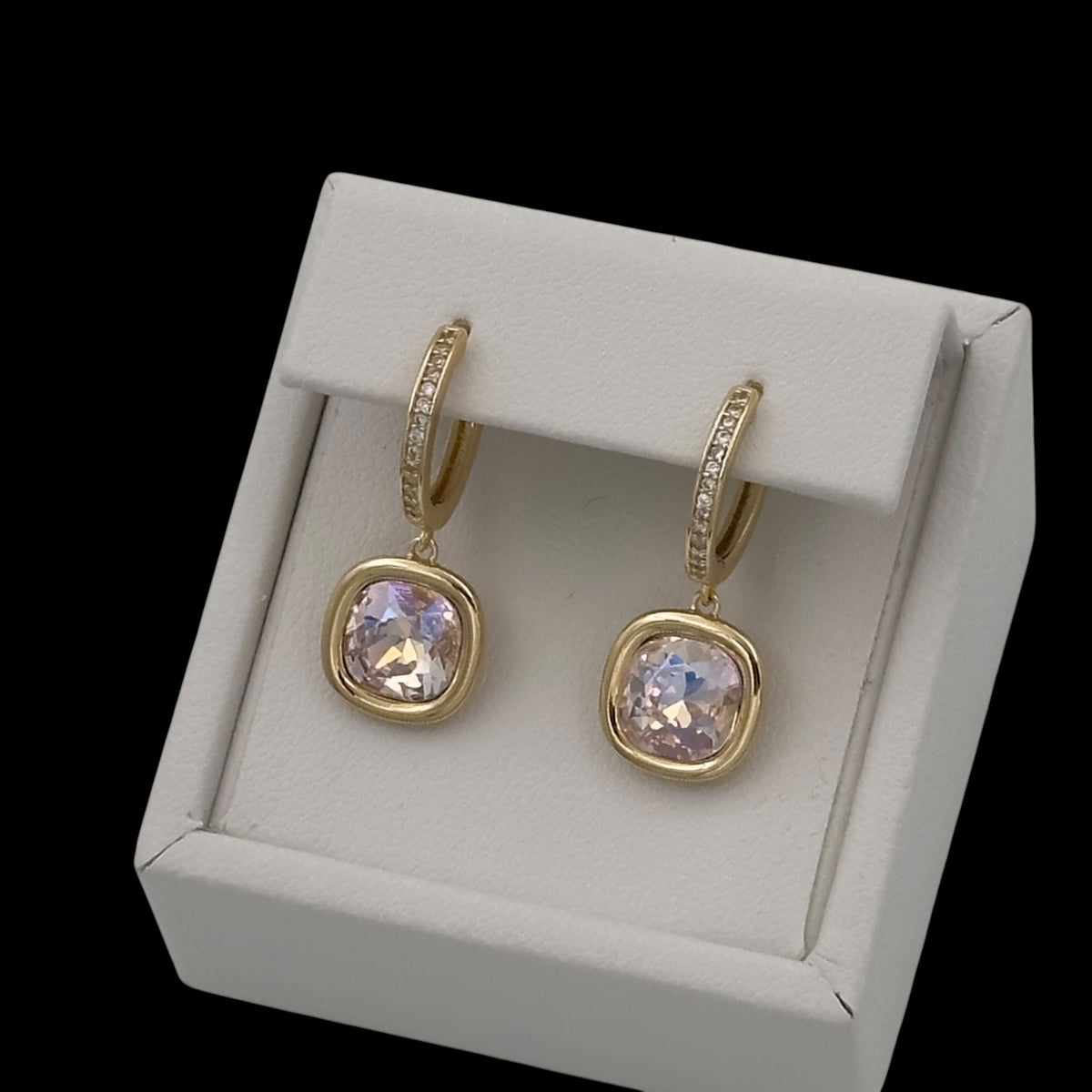 Cercei Aurora Pink Placati cu Aur 18K