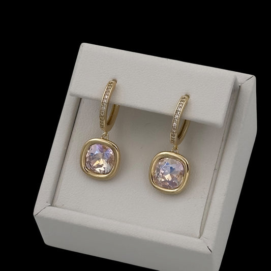 Cercei Aurora Pink Placati cu Aur 18K