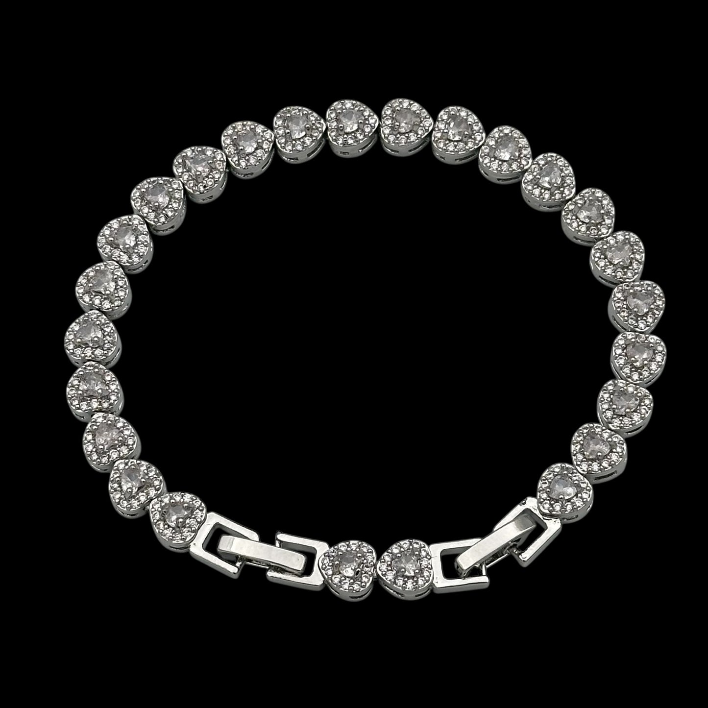 Brățară Tennis Affection Placată cu Aur Alb