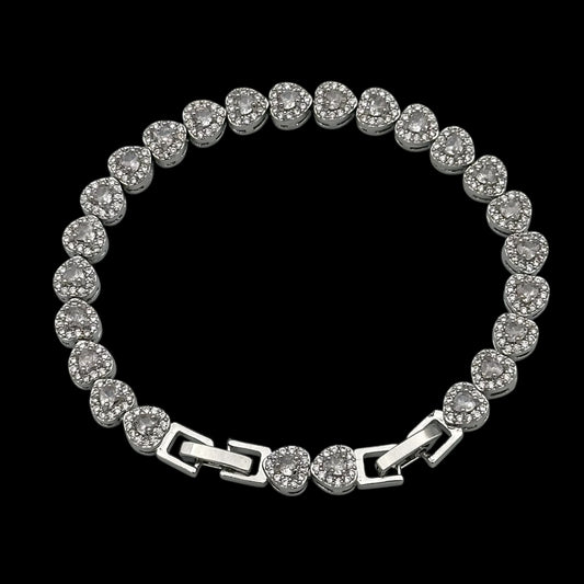 Brățară Tennis Affection Placată cu Aur Alb