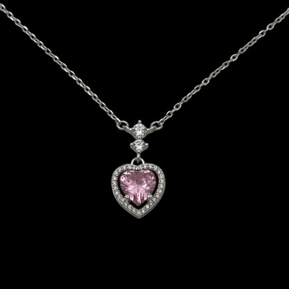 Lantisor Love Pink Argint