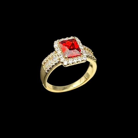 Inel Diamond Red Placat cu Aur 18K