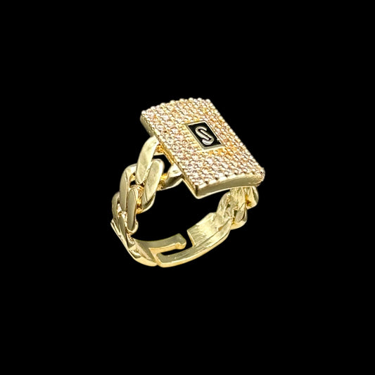 Inel reglabil Cuban Miami Placat cu Aur 18K