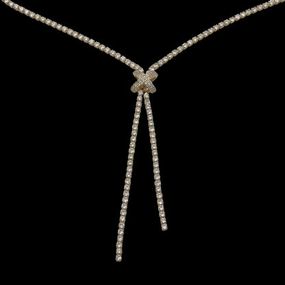 Colier Tennis Xenia Placat cu Aur 18K