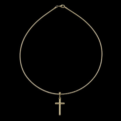 Colier Choker Cross Clear Placat cu Aur 18K