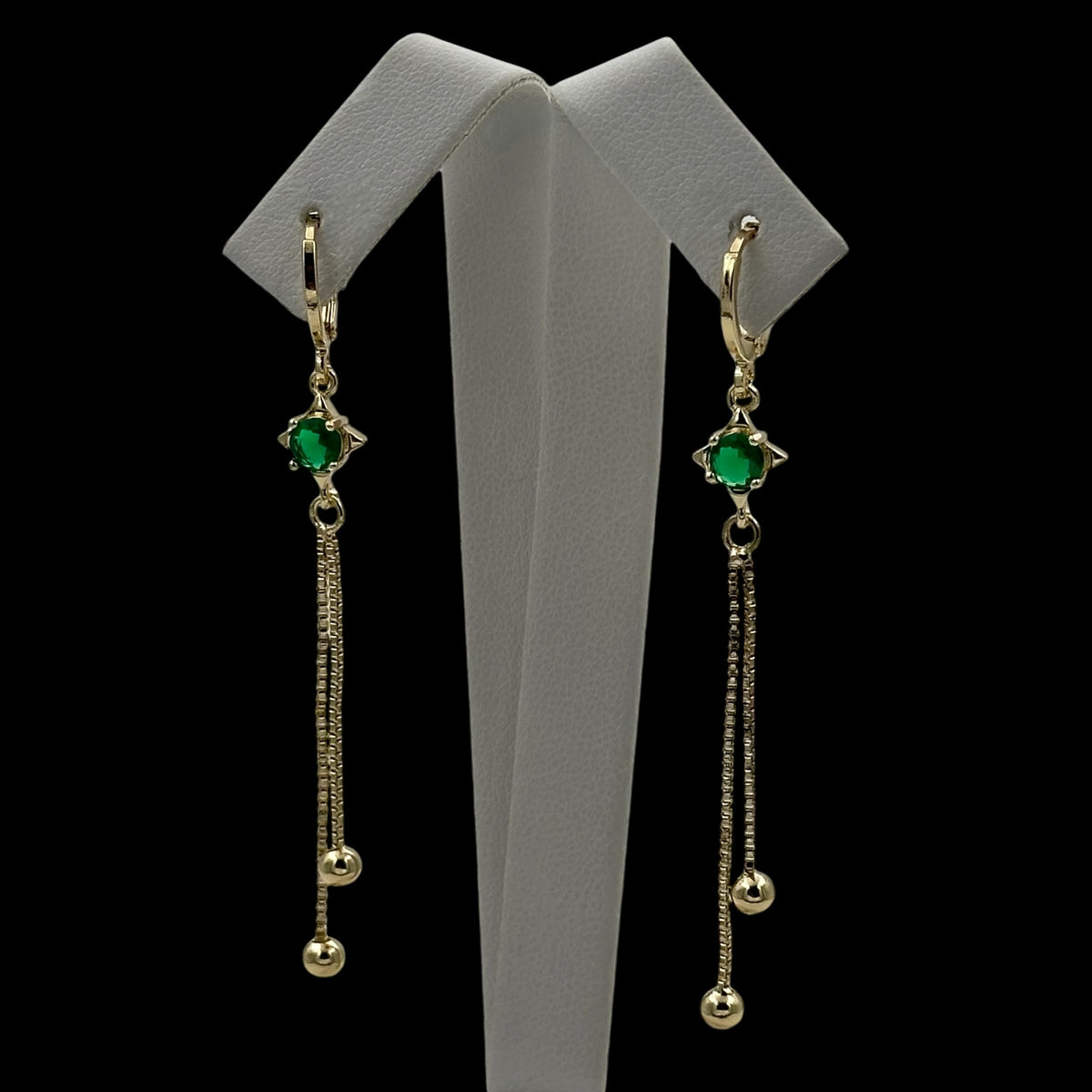 Cercei Eye Green Placati cu Aur 18K