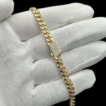 Colier Cuban 6mm Placat cu Aur 18K