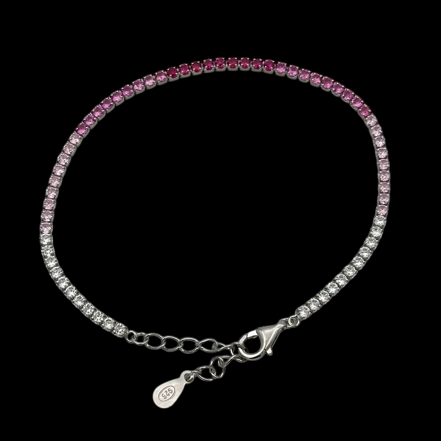 Bratara Tennis 2mm Fuchsia Fade Argint