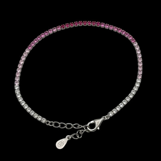 Bratara Tennis 2mm Fuchsia Fade Argint