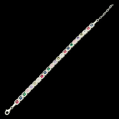 Bratara Tennis Diamond Multicolor Argint