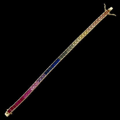Brățară Tennis Deluxe Multicolor Placată cu Aur 18K