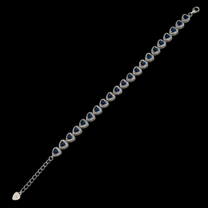 Bratara Tennis Love's Embrace Blue Argint