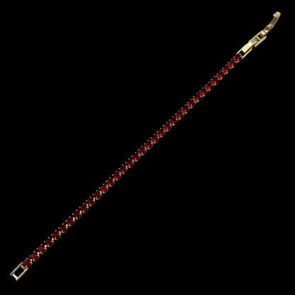 Bratara Tennis Love Red Placata cu Aur 18K