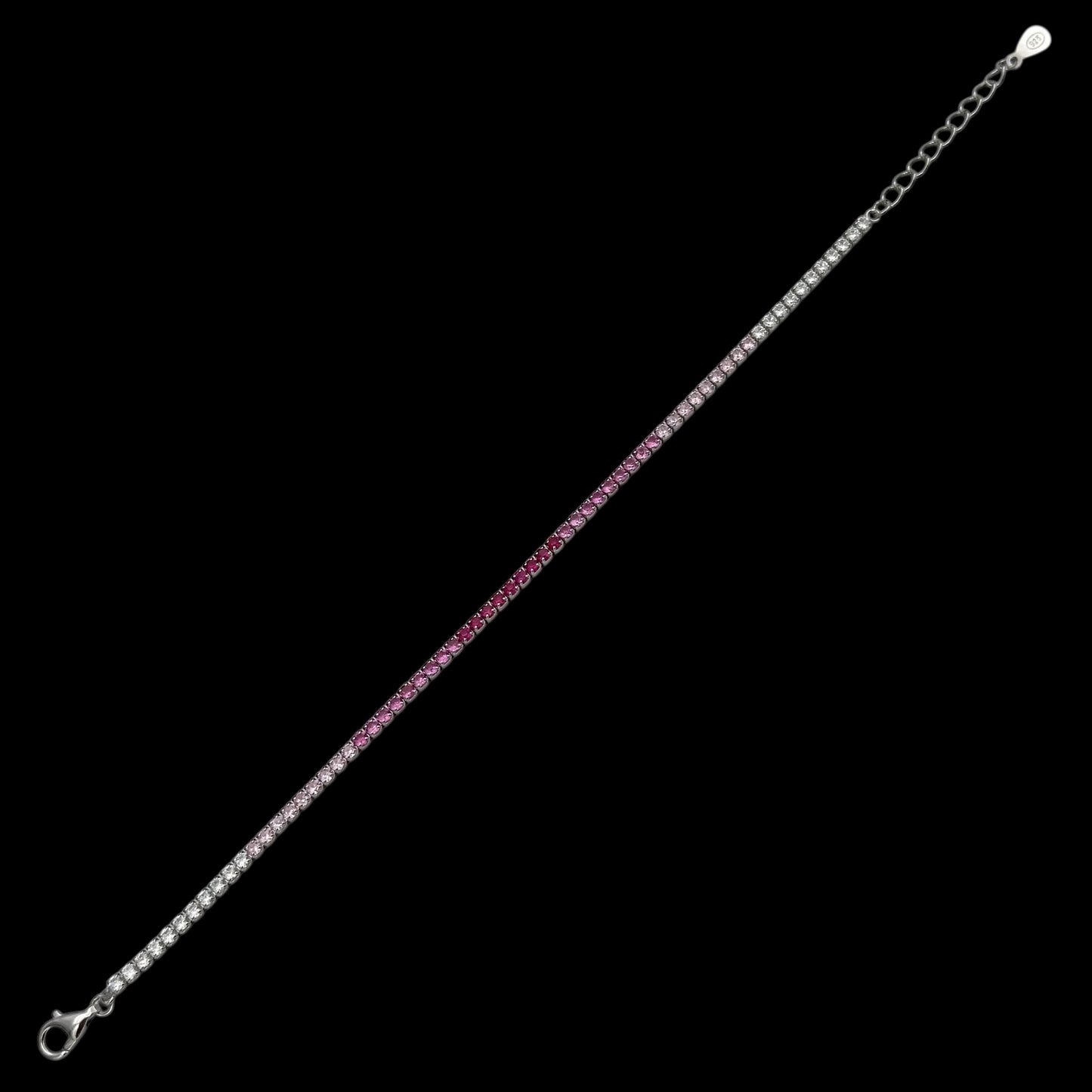 Bratara Tennis 2mm Fuchsia Fade Argint
