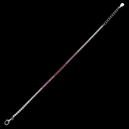 Bratara Tennis 2mm Fuchsia Fade Argint