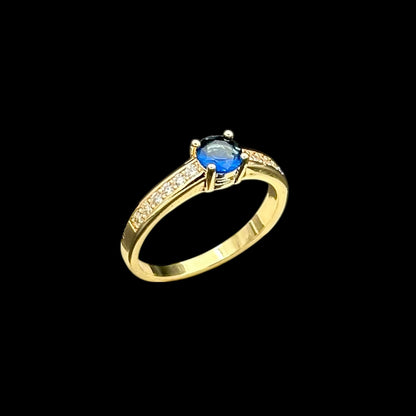 Inel Promise Blue Placat cu Aur 18K