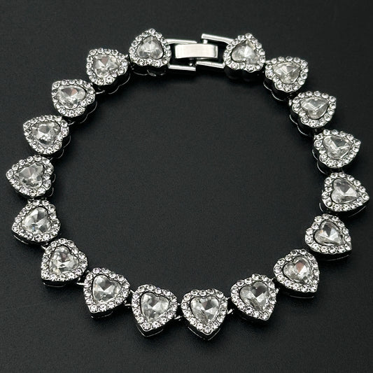 Brățară Tennis Loving Hearts Silver