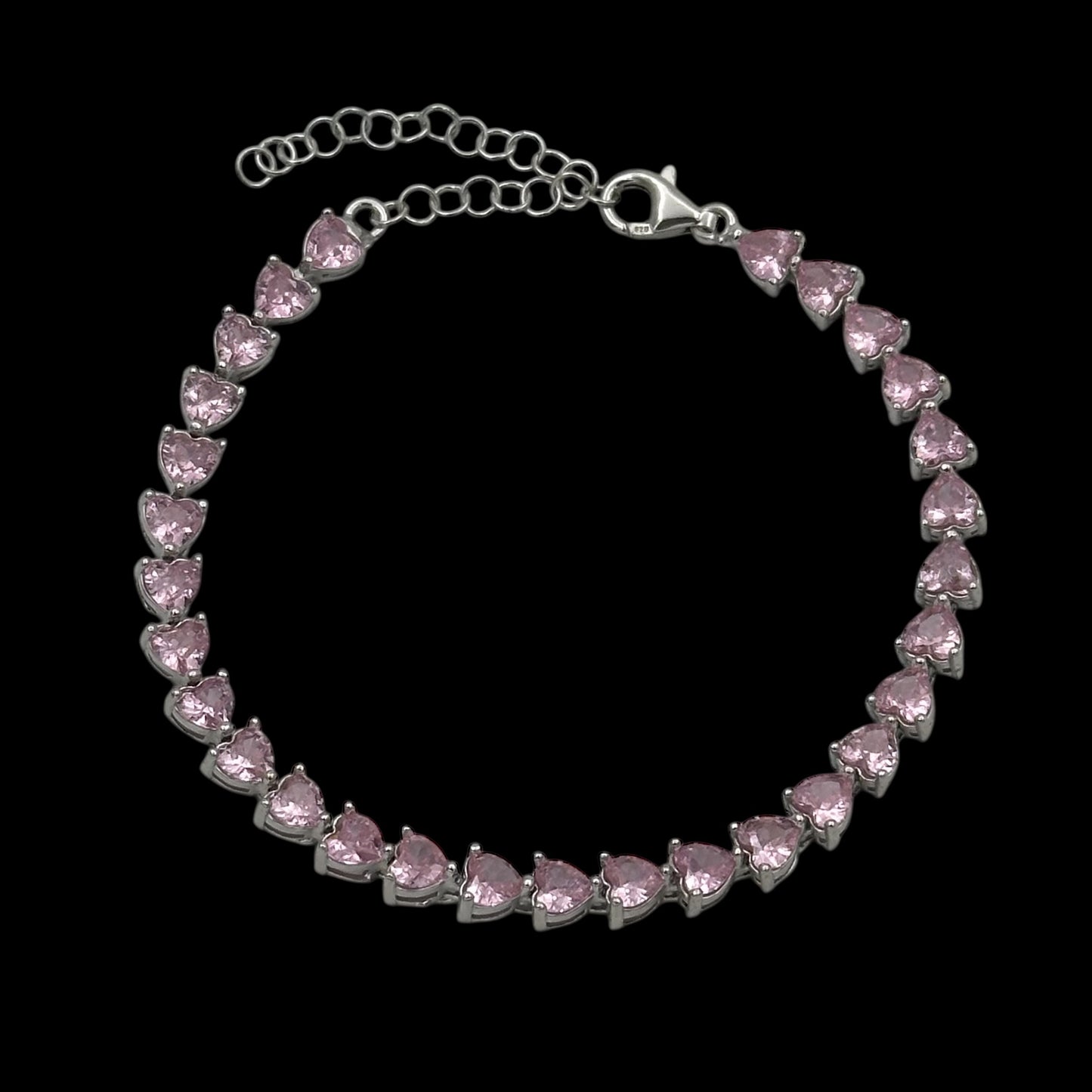 Bratara Tennis Lovely Pink Argint