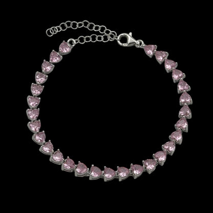 Bratara Tennis Lovely Pink Argint