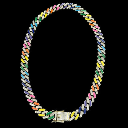 Colier Cuban Rainbow Gold