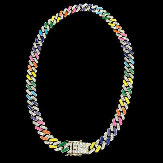 Colier Cuban Rainbow Gold