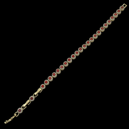 Brățară Tennis Angely Red Placată cu Aur 18K
