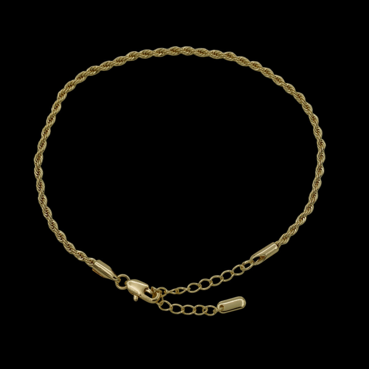 Brățară de picior Rope 3mm Placată cu Aur 18K