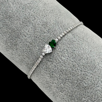 Bratara Tennis Soulmate Green Argint